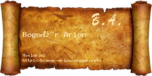 Bognár Arion névjegykártya